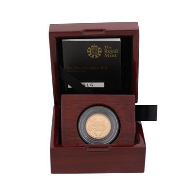Lot 330 - GB 22ct Gold Coin- Royal Mint 2015 Proof Half Sovereign