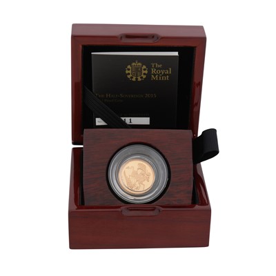 Lot 333 - GB 22ct Gold Coin- Royal Mint 2015 Proof Half Sovereign