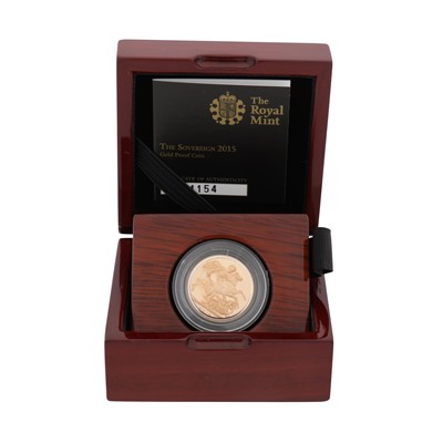 Lot 346 - GB 22ct Gold Coin- Royal Mint 2015 Proof Full Sovereign