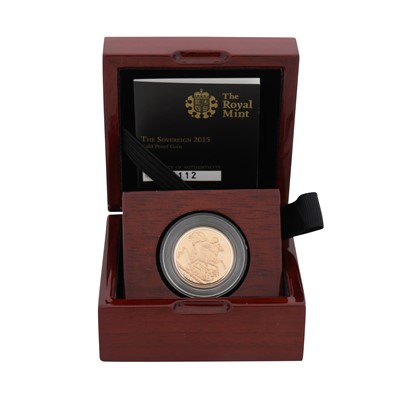 Lot 349 - GB 22ct Gold Coin- Royal Mint 2015 Proof Full Sovereign