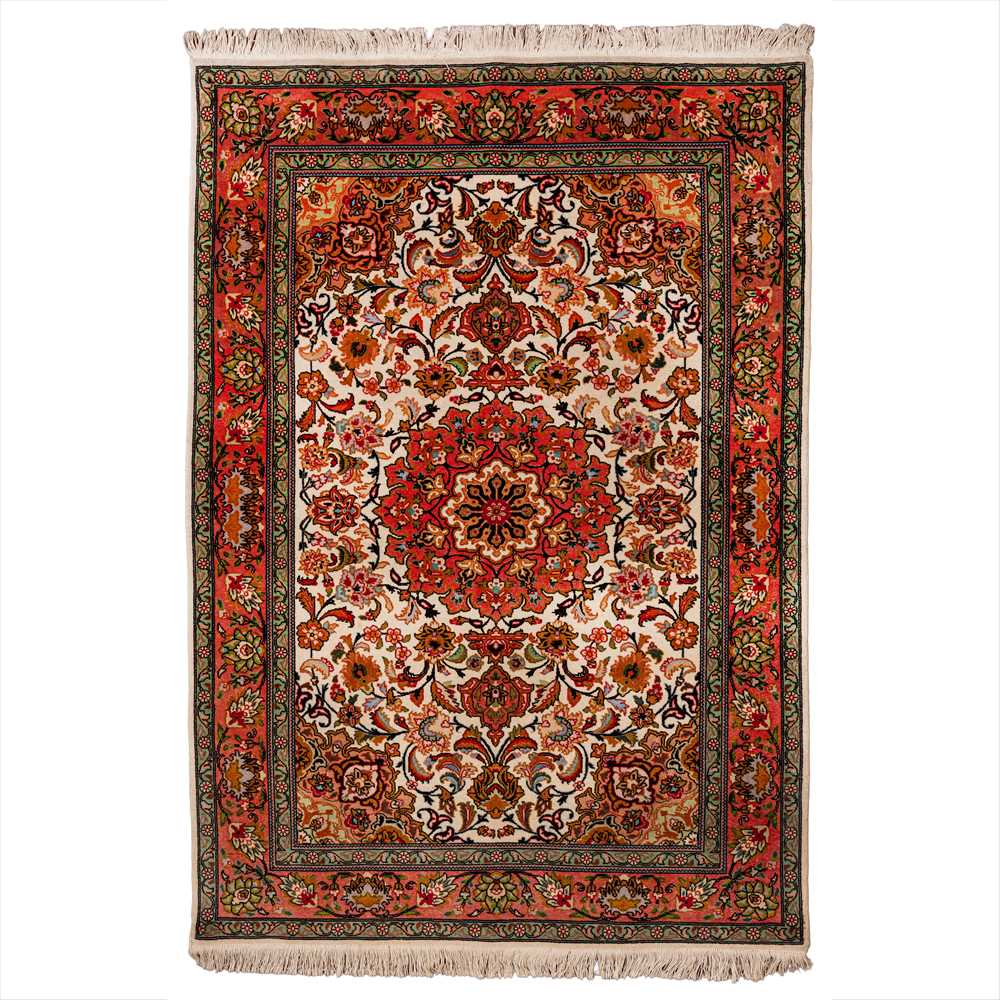 Lot 85 - A very fine part silk Tabriz rug, north-west Persia