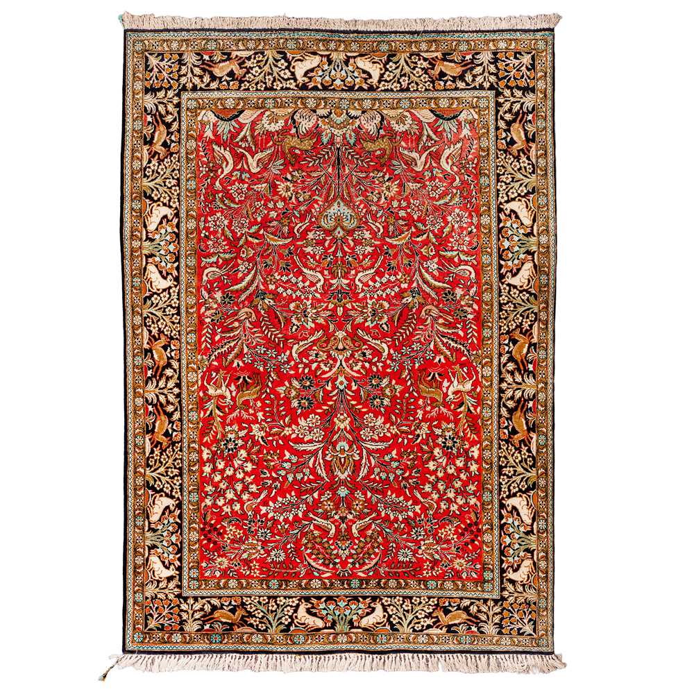 Lot 55 - A very fine silk Qum rug, central Persia