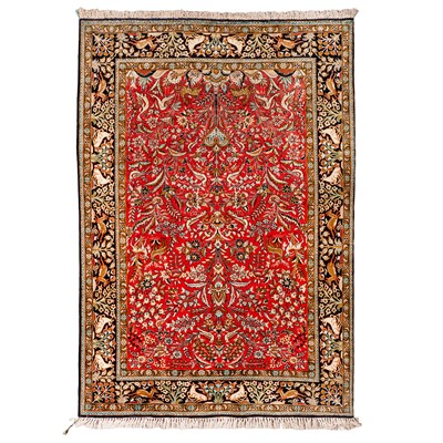 Lot 55 - A very fine silk Qum rug, central Persia