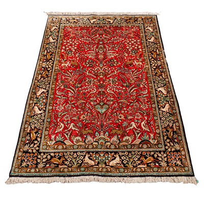 Lot 55 - A very fine silk Qum rug, central Persia