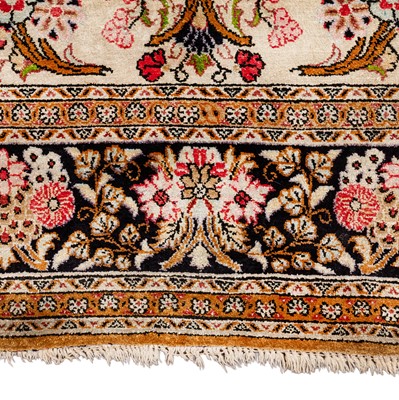 Lot 77 - A very fine silk Qum prayer rug, central Persia