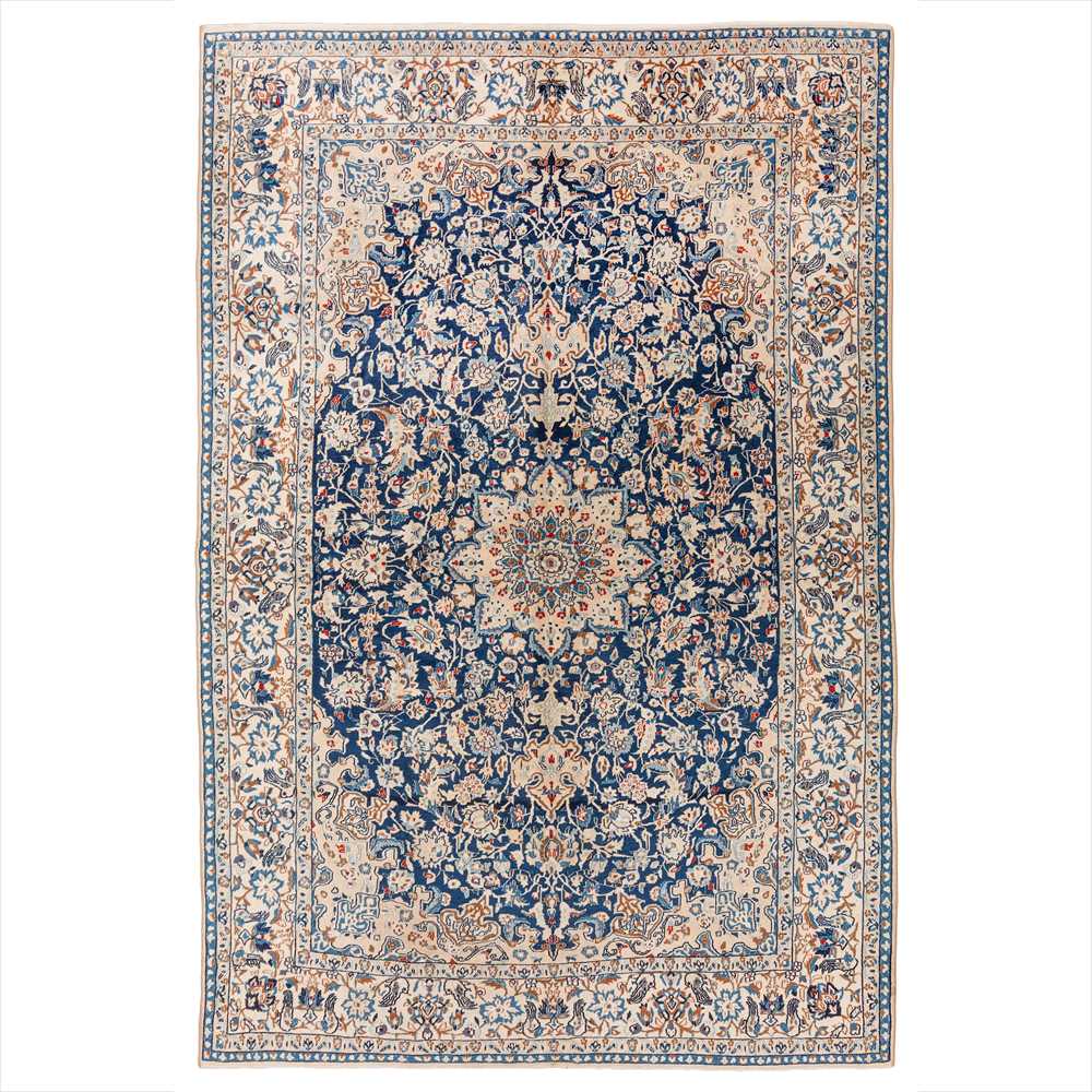 Lot 34 - A very fine part silk Nain carpet, Central Persia