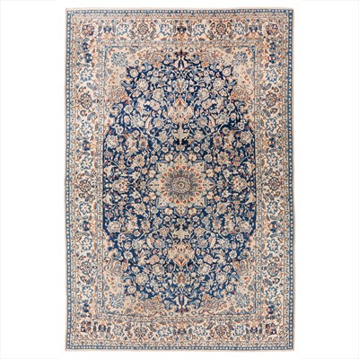 Lot 34 - A very fine part silk Nain carpet, Central Persia