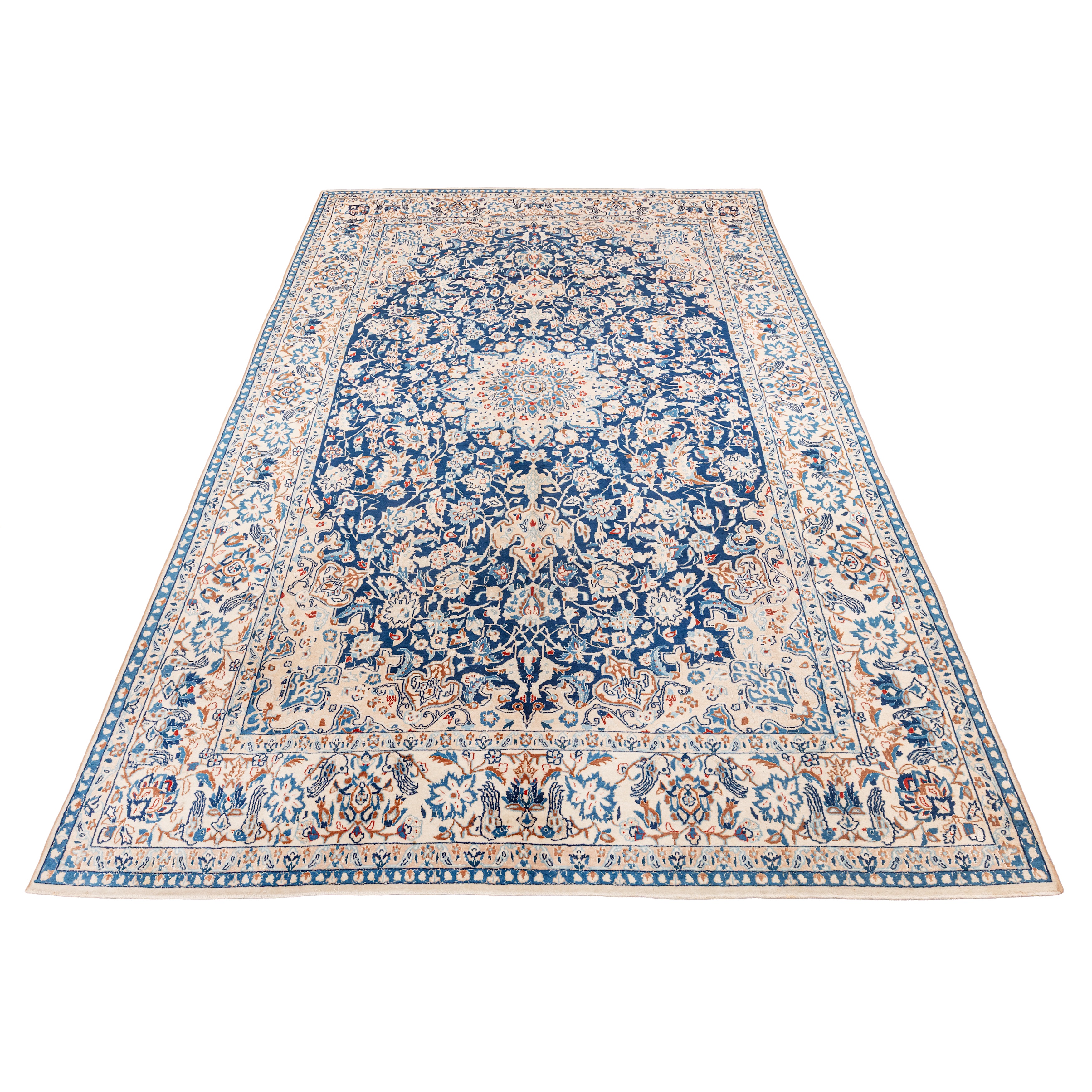 Lot 34 - A very fine part silk Nain carpet, Central