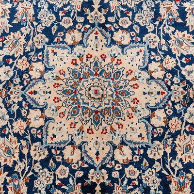 Lot 34 - A very fine part silk Nain carpet, Central Persia