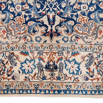 Lot 34 - A very fine part silk Nain carpet, Central Persia
