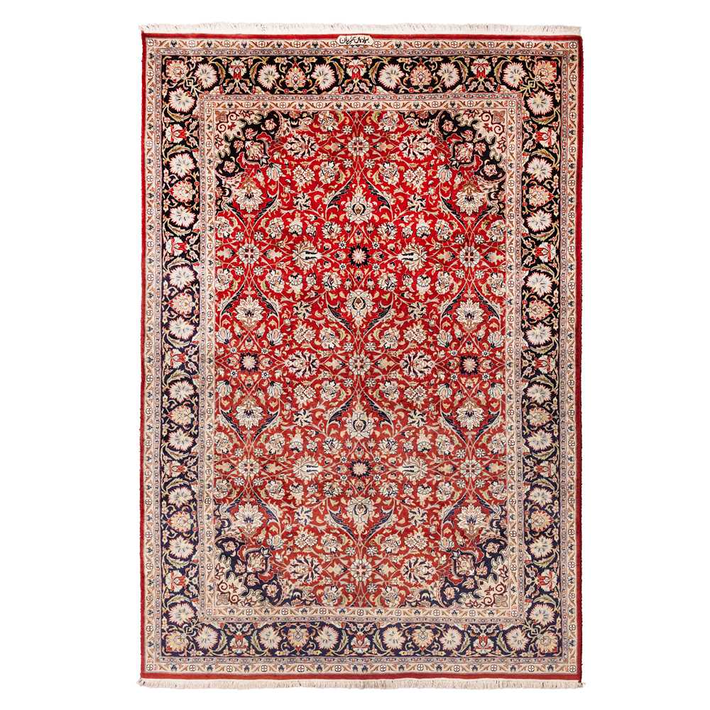 Lot 79 - A fine part silk Indian carpet