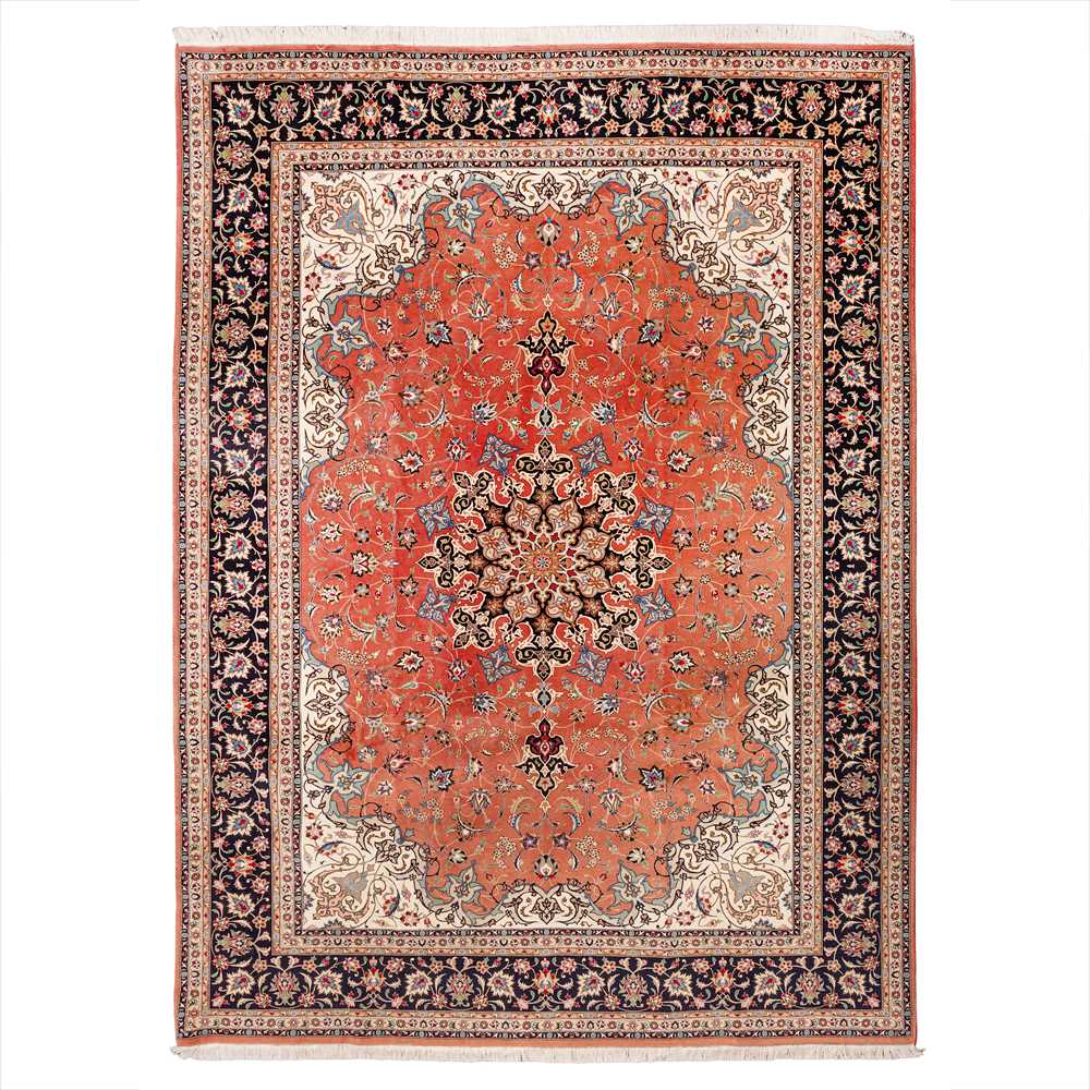 Lot 78 - A very fine part silk Tabriz carpet, north-west Persia
