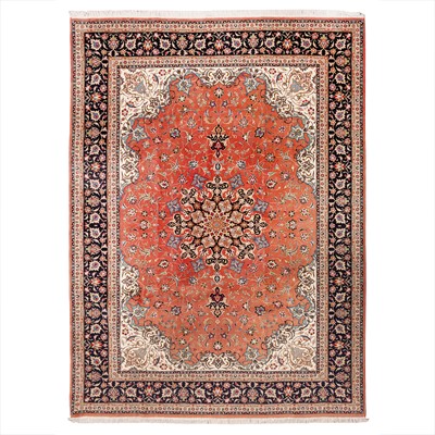 Lot 78 - A very fine part silk Tabriz carpet, north-west Persia