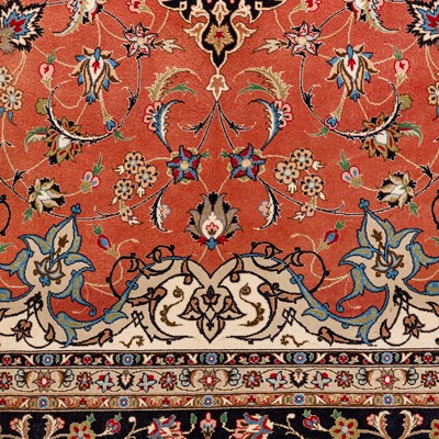 Lot 78 - A very fine part silk Tabriz carpet, north-west Persia