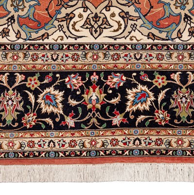 Lot 78 - A very fine part silk Tabriz carpet, north-west Persia