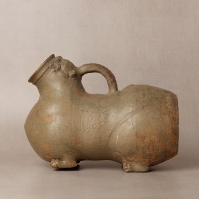 Lot 241 - A Chinese celadon-glazed zoomorphic chamber pot, huzi, Western Jin dynasty, 3rd/4th century