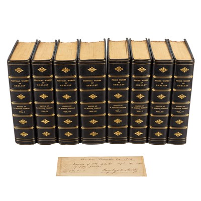 Lot 197 - Shelley. Works 8 vol., with an original cheque signed by Shelley