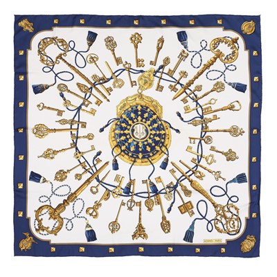 Lot 7 - Hermes 'Les Clefs' Silk Scarf