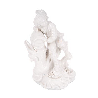 Lot 180 - A Longton Hall porcelain blanc de Chine figure depicting a toper