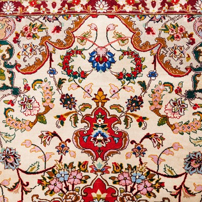 Lot 57 - A very fine part silk Tabriz rug, north-west Persia