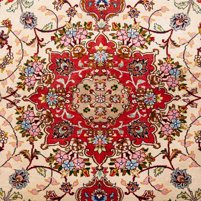Lot 57 - A very fine part silk Tabriz rug, north-west Persia