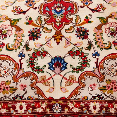 Lot 57 - A very fine part silk Tabriz rug, north-west Persia