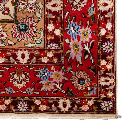 Lot 57 - A very fine part silk Tabriz rug, north-west Persia
