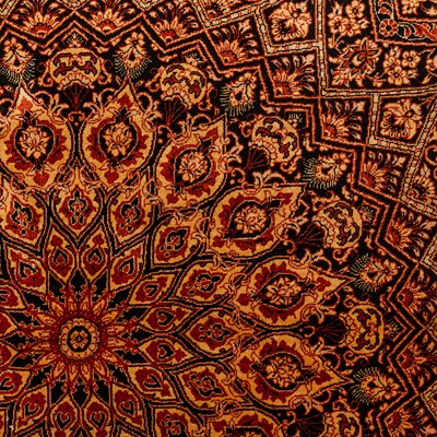 Lot 84 - An extremely fine & signed silk Qum rug, central Persia