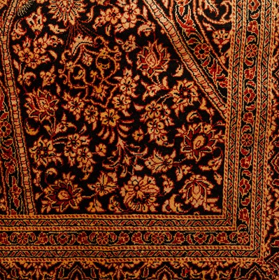 Lot 84 - An extremely fine & signed silk Qum rug, central Persia