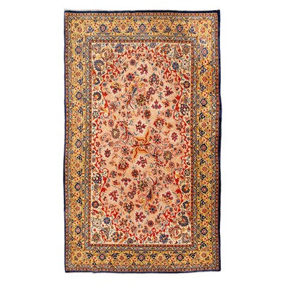 Lot 35 - An extremely fine part silk Isfahan rug, central Persia