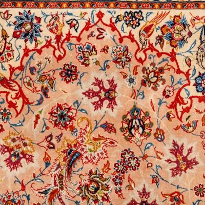 Lot 35 - An extremely fine part silk Isfahan rug, central Persia