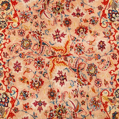 Lot 35 - An extremely fine part silk Isfahan rug, central Persia
