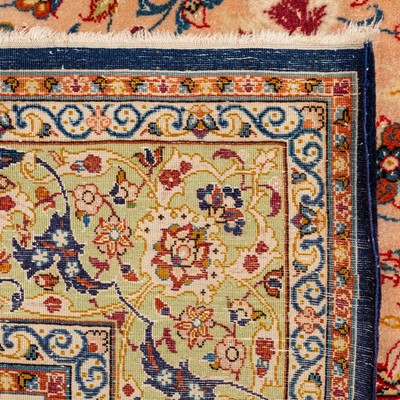 Lot 35 - An extremely fine part silk Isfahan rug, central Persia