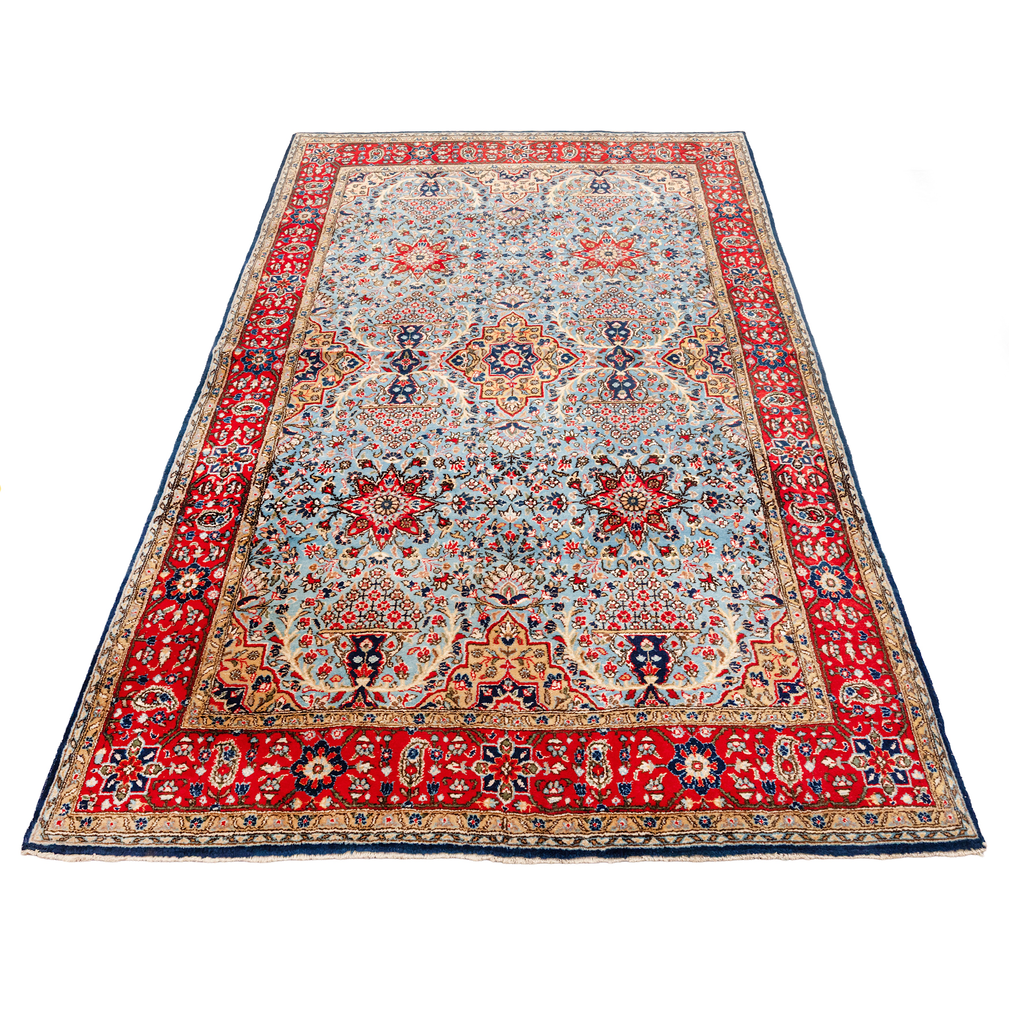 Lot 59 - A fine part silk Qum rug, central Persia