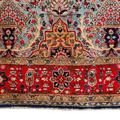 Lot 59 - A fine part silk Qum rug, central Persia