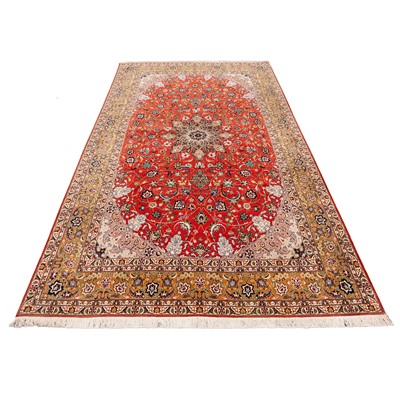 Lot 83 - A very fine part silk Tabriz carpet, north-west Persia