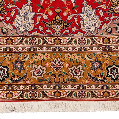 Lot 83 - A very fine part silk Tabriz carpet, north-west Persia