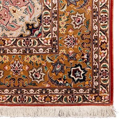 Lot 83 - A very fine part silk Tabriz carpet, north-west Persia