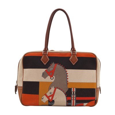 Lot 124 - Hermes Rocobar Print Toile Plume 32