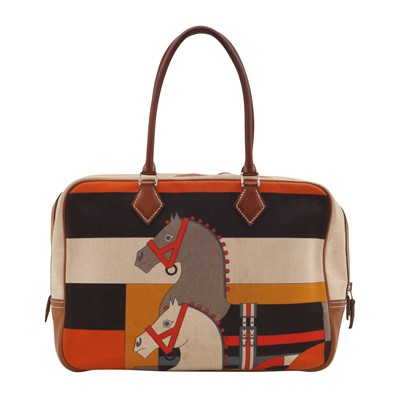 Lot 124 - Hermes Rocobar Print Toile Plume 32