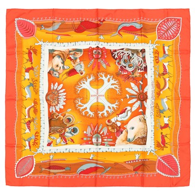 Lot 71 - Hermes 'La Vie Du Grand Nord' Silk Scarf 90
