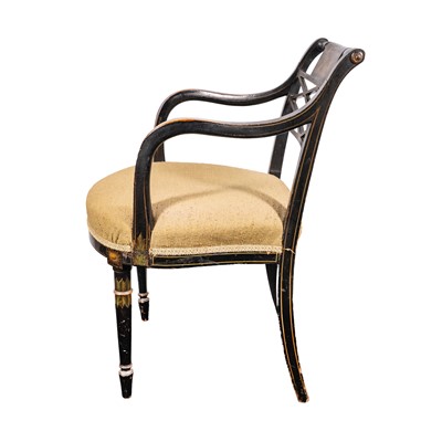 Lot 3 - A Regency ebonised armchair