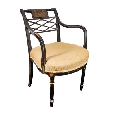 Lot 3 - A Regency ebonised armchair