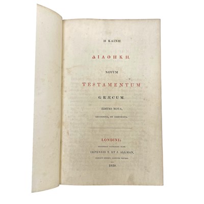 Lot 28 - Sermons on the Princess Charlotte [with] Greek New Testament