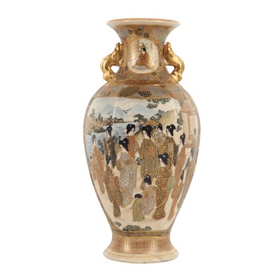 Lot 93 - A Japanese Satsuma vase by Hattori, Meiji period
