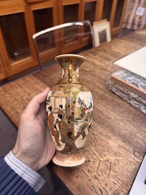 Lot 93 - A Japanese Satsuma vase by Hattori, Meiji period
