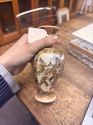 Lot 93 - A Japanese Satsuma vase by Hattori, Meiji period