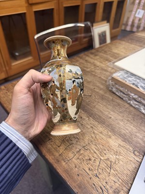Lot 93 - A Japanese Satsuma vase by Hattori, Meiji period