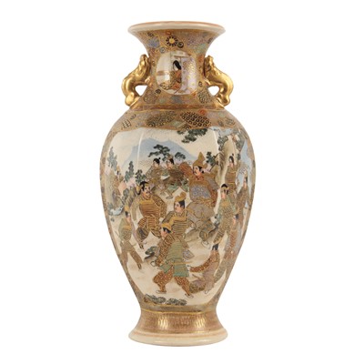 Lot 93 - A Japanese Satsuma vase by Hattori, Meiji period