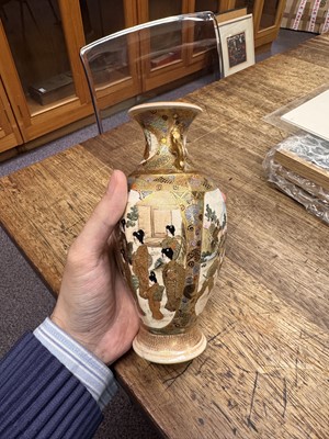 Lot 93 - A Japanese Satsuma vase by Hattori, Meiji period